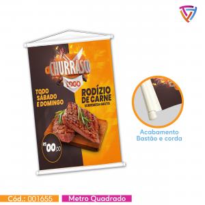Banner 440g Lona 440g  4/0 Apenas Frente  Tubete e Corda Criação de Arte