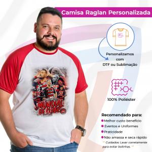 Camisa Raglan em Poliéster 100% Poliéster   Toque Dry  