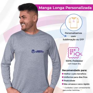 Camisas de Manga Longa em Poliéster 100% Poliéster   Toque Dry  