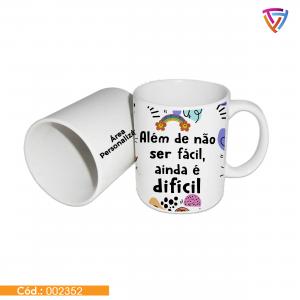 Caneca Branca Personalizada Porcelana  Branca Resina  Criação de Arte