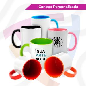 Caneca com alça padrão Personalizada Cerâmica   Resinado  Capacidade: 325ml
