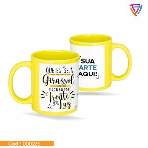 Caneca com Tarja Personalizada Porcelana   Resina  Criação de Arte