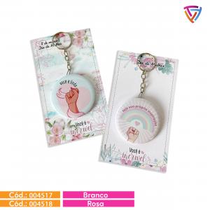 Card com Chaveiro Espelho Personalizado Couchê 300g  Branco ou Rosa Brilho ou Fosco  Criação de Arte