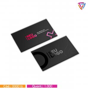 Cartão de Visita com Verniz Localizado Couchê: 300g 9x5 4/0 Apenas Frente | 4/1 Frente Colorida e Verso Preto e Branco | 4/4 Frente e Verso Colorido Laminação Fosca e Verniz Localizado Corte Reto Criação de Arte | Valor apenas para Milheiro*