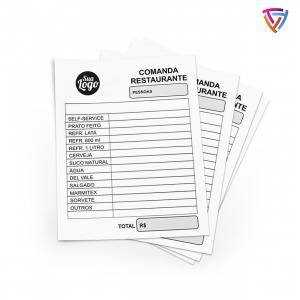 Comanda Personalizada Sulfite 75g  Apenas Frente  | Colorido ou Preto e Branco | Numerado  Blocagem Criação de Arte