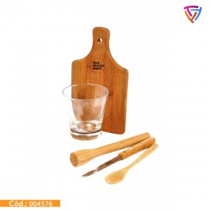 Kit Caipirinha de Bambu Personalizado Bambu     Criação de Arte | Mínimo de 15 unidades
