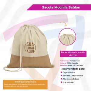Mochila Sablon 100% Algodão     