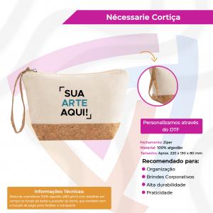 Necessaire com Base em Cortiça 100% Algodão    280 g/m² 