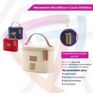 Necessaire Microfibra e Detalhe em Couro Sintético Microfibra    Detalhe em Couro Sintético 