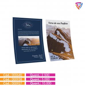 Panfleto 150g | 20x28 | Frente e Verso Couchê: 150g 20x28 4/4 Frente e Verso  Corte Reto Criação de Arte | Adicional para Dobra