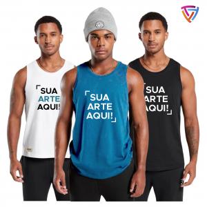 Regata Masculina Personalizada Poliéster  Impressão em DTF Têxtil   Criação de Arte | Estampa A4 ou Estampa A3