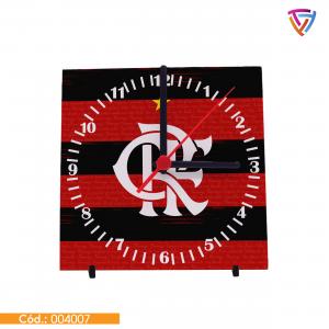Relógio em Azulejo Personalizado Cerâmica 20x20 4/0 - Personalização Somente Frente Resinado Corte Reto Criação de Arte | Suporte Preto ou Branco