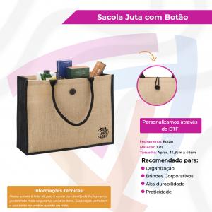 Sacola de Juta com Botão Juta     