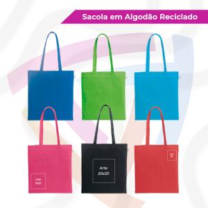 Sacola em Algodão Reciclado 70% Algodão e 30% Poliéster Reciclado     