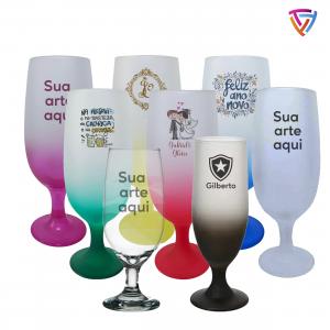 Taça de Vidro Floripa Personalizada Vidro Aproximadamente 18cm   Jateado, cristal ou fosco. Criação de Arte